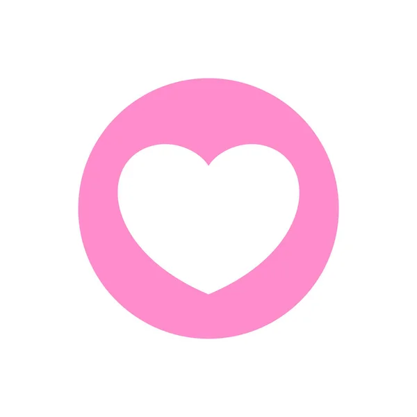 Icône Forme Coeur Simple Cercle Rose Symbole Coeur Pour Bouton — Image vectorielle