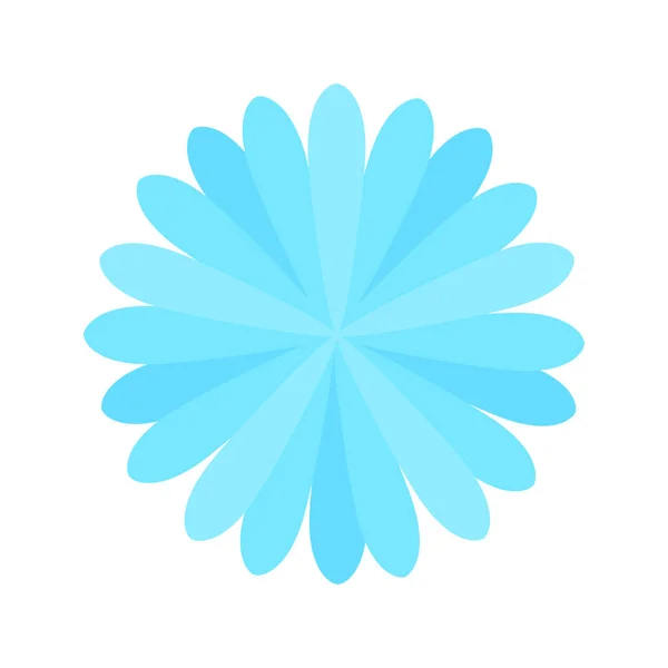 白を基調とした花青のシンプルな形 青の花のシングル クリップアートの花びら青 子供のためのイラストの花 カードの装飾のための花の花びらグラフィック — ストックベクタ