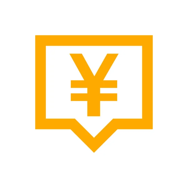 Symbol Jena Waluty Kształcie Bańki Mowy Kwadratowy Kształt Ikony Pieniądze — Wektor stockowy