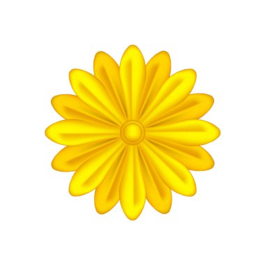 Beyaz arka planda izole edilmiş tek bir çiçek, lüks çiçek taç yaprağı sade, altın çiçekler metal heykel, lüks altın çiçeğin çizimi, süslü sanat çiçekleri lüks altın