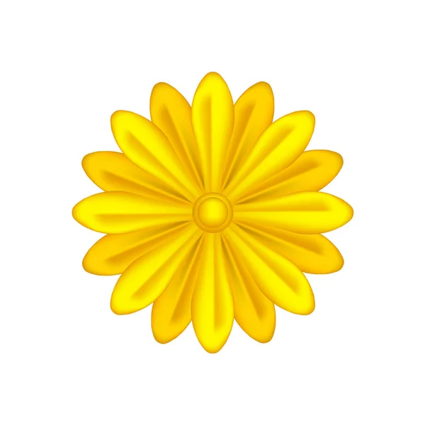 Одиночні Квіти Золотий Орнамент Ізольовані Білому Тлі Розкішний Квітковий Пелюсток — стоковий вектор