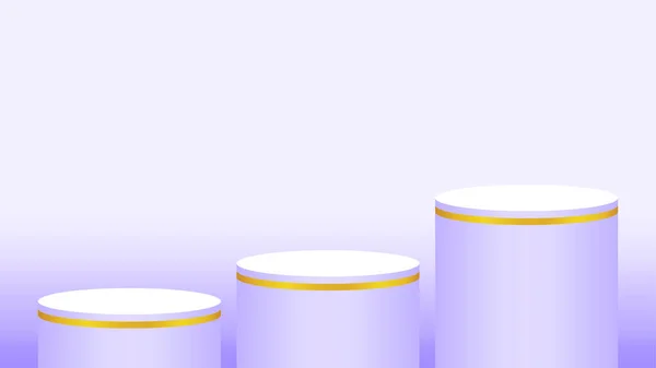 Purple Pedestal Cylinder Circle Steps Cosmetics Showcase Podium Circle Stage — Stock Vector