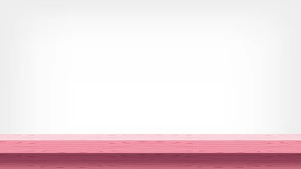 Leere Holzdielen Pastell Rosa Für Hintergrund Und Kopierraum Leerer Tisch — Stockvektor