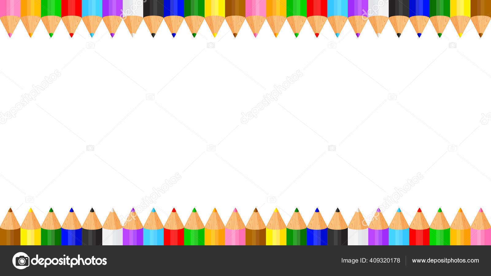 彩色铅笔蜡笔画在白色的复制空间上一排排漂亮为学龄前儿童收集彩色铅笔剪贴画蜡笔画彩虹铅笔幼儿园儿童学习图库矢量图©cgdeaw 409320178, image size:1600x900