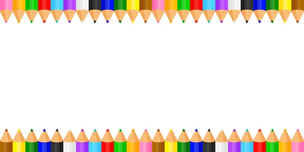 Crayons Colorés Crayon Pastel Mignon Dans Une Rangée Sur Espace — Image vectorielle