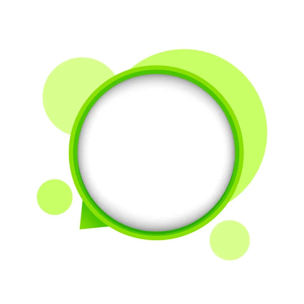 Bulle Parole Cercle Vert Isolé Sur Blanc Bulle Chat Signe — Image vectorielle