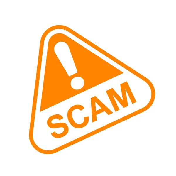 Scam Triangle Signe Orange Pour Icône Isolée Sur Blanc Arnaque — Image vectorielle