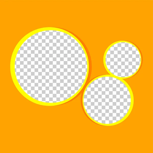 Vorlage Banner Quadrat Orange Und Kreis Transparent Für Hintergrund Kreisrahmen — Stockvektor