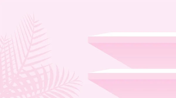 Estante Del Tablón Madera Pared Color Rosa Pastel Suave Estante — Vector de stock