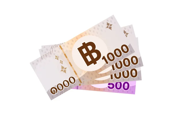 3500 Baht Thai Χαρτονομίσματα Thai Νόμισμα Τρεις Χιλιάδες Πεντακόσια Thb — Διανυσματικό Αρχείο