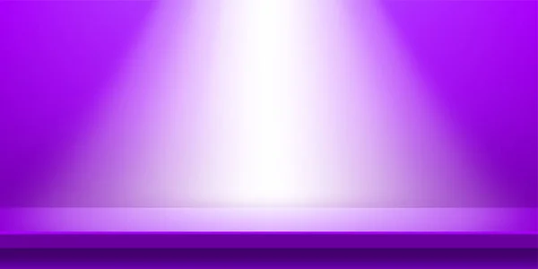 背景のための板表紫と光の輝き 壁の部屋の板木紫紫の色 製品表示を宣伝するためのコピースペース 背景のための表板フロントビュー — ストックベクタ