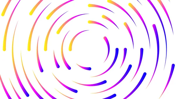 現代の背景のための円のライン紫の明るい ライン混合色の光ネオン効果の動き 壁紙のための輝く光の円のグラフィック 技術のためのアートラインの渦の輝きの色デジタルコンセプト — ストックベクタ