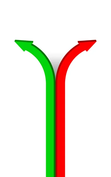 Emelkedő Nyíl Piros Zöld Nyíl Szimbólum Üzleti Grafikon Koncepció Emelkedő — Stock Vector