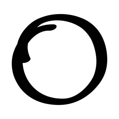 siyah daire çizgisi fırça el çizimi, siyah çizgili çember şekli, mürekkep çizgisi çizimi çizimi, daire şeklinde boya fırçası sembolü