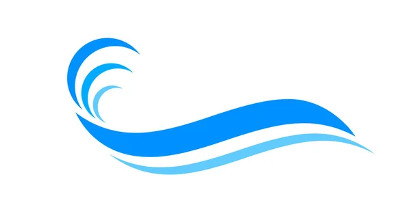 Ondas Água Símbolo Azul Ondulações Água Luz Azul Oceano Símbolo — Vetor de Stock