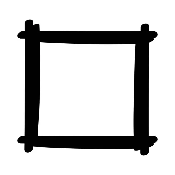 Τετράγωνο Πλαίσιο Χειρόγραφη Μαύρο Χρώμα Κουτί Ελέγχου Τετράγωνο Χέρι Βούρτσα — Διανυσματικό Αρχείο