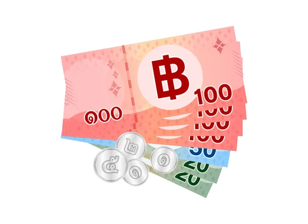 Thai Χαρτονομίσματα 499 Μπατ Που Απομονώνονται Λευκό Thai Νόμισμα Τετρακόσια — Διανυσματικό Αρχείο