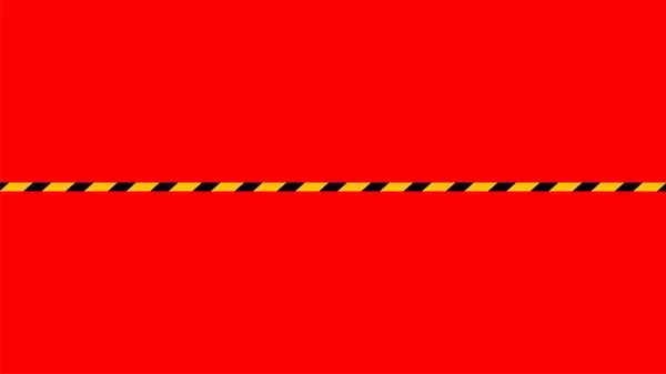 Pásková Linka Žlutý Černý Proužek Izolovaný Červeném Pozadí Výstražný Prostor — Stockový vektor
