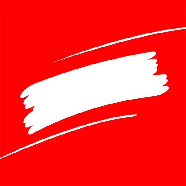 Rode Banner Met Strepen Penseel Verf Strip Verf Voor Banner — Stockvector