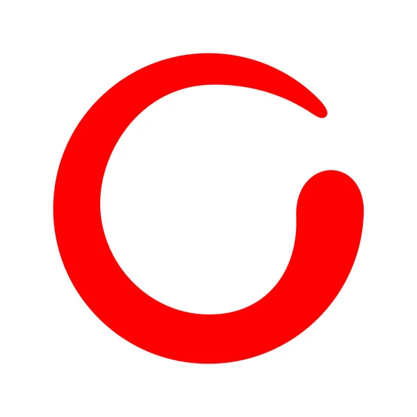 Roter Zen Kreis Isoliert Auf Weiß Null Spirale Logo Rot — Stockvektor