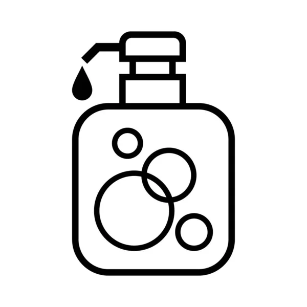 Ikona Butelki Żelu Nasączonego Alkoholem Izolowana Białym Symbol Żel Mycia — Wektor stockowy