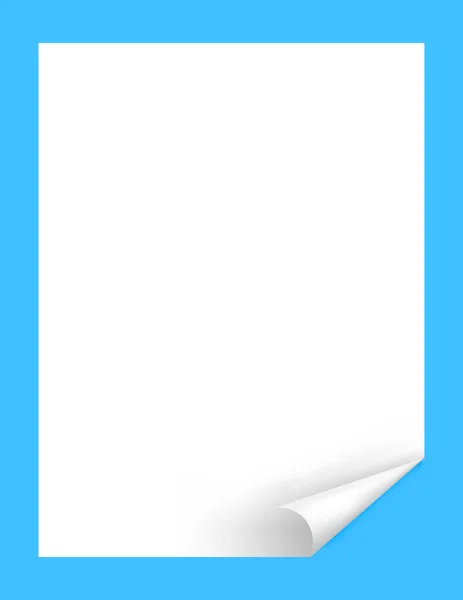 Vorlage Papier Attrappe Papier Mit Lockenecke Leere Weiße Papiere Hochformat — Stockvektor