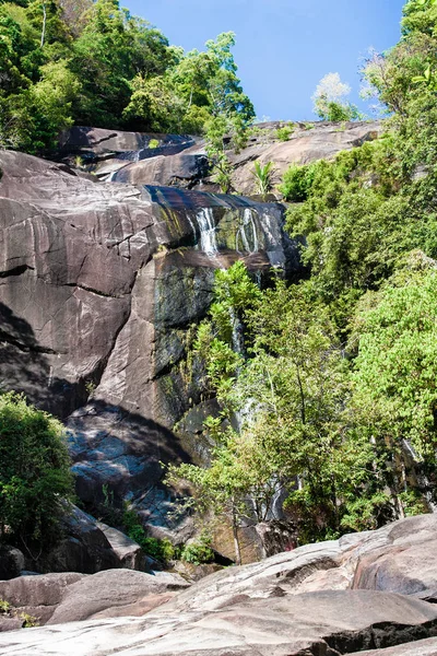 Cascada Los Siete Pozos Selva Isla Tropical Langkawi Malasia — Foto de Stock