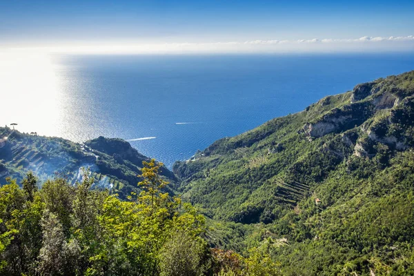 Costa Mediterránea Amalfi Italia Vistas Desde Sendero Los Dioses — Foto de Stock