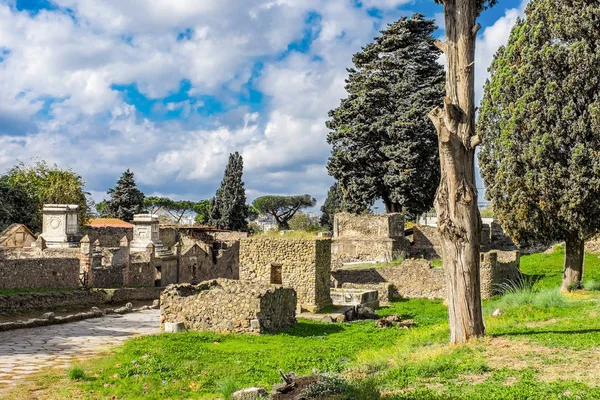 Rovine Archeologiche Dell Antica Città Romana Pompei Eruzione Del Vesuvio — Foto Stock