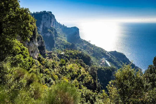 Vista Ensolarada Positano Costa Amalfitana Campania Itália — Fotografia de Stock