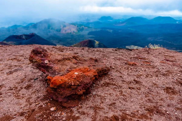 Naturaleza Abstracta Piedra Lava Roja Con Detalles Piedras Volcánicas Ladera —  Fotos de Stock