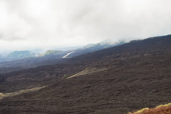 Paisaje Del Volcán Etna Sicilia Italia Superficie Marciana Abandonada Fotografía —  Fotos de Stock