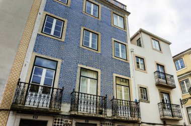 Lizbon Geleneksel Portekizce cephe dekorasyon azulejos, Portekiz