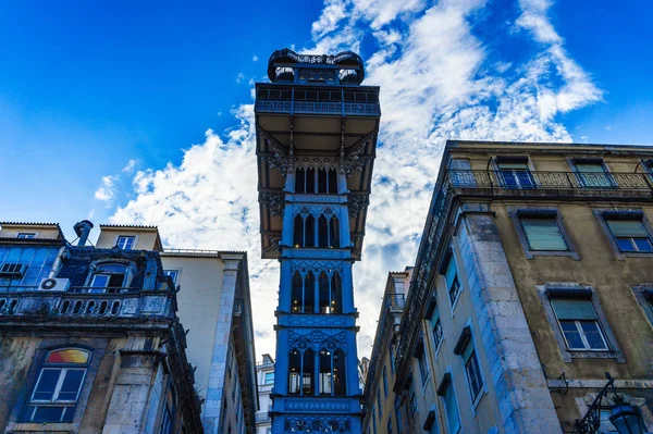 O Santa Justa Lift também chamado Carmo Lift é um elevador em Lisboa — Fotografia de Stock