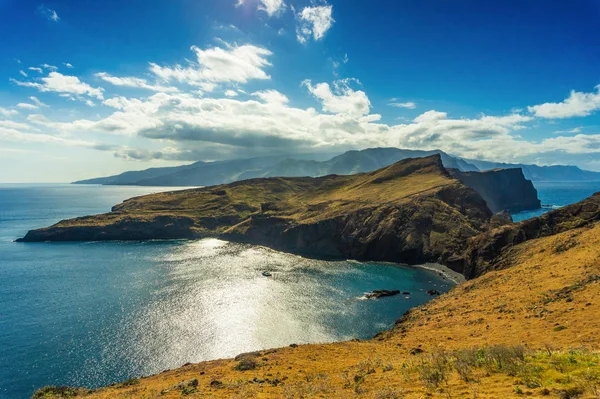 View of the cliffs at Ponta de Sao Lourenco, Madeira islands, Portugal Royalty Free Stock Photos