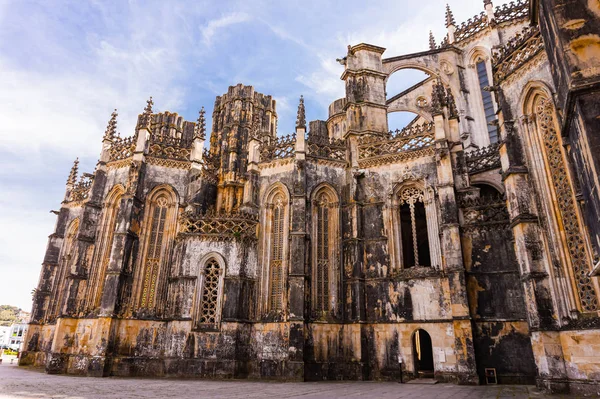 Středověký klášter Batalha v Batalha, Portugalsko, gotická architektura — Stock fotografie