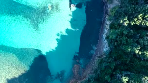 Aerial Footage Perfectly Crystal Clear Blue Turquoise Water Tropical Paradise — Αρχείο Βίντεο