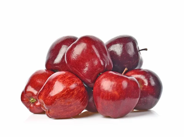 Dojrzałe Czerwone Jabłko Izolowane Białym Tle — Zdjęcie stockowe