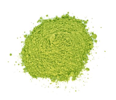 Beyaz arka plan üzerinde izole çay tozu