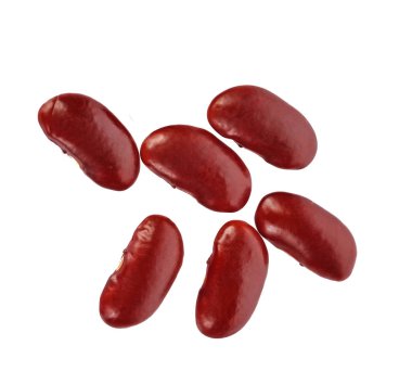 Kırmızı beyaz arka plan üzerinde izole börülce üstten görünüm