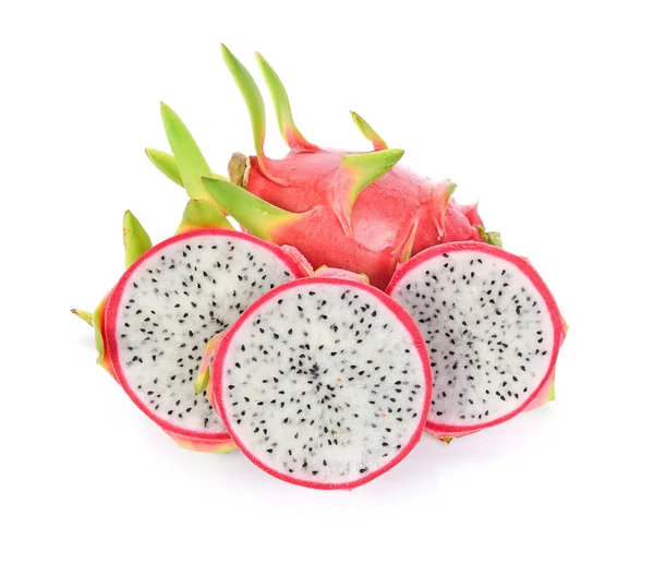 Dragon Fruit Απομονώνονται Λευκό Φόντο — Φωτογραφία Αρχείου