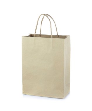 Beyaz arka plan üzerinde izole kağıt çanta