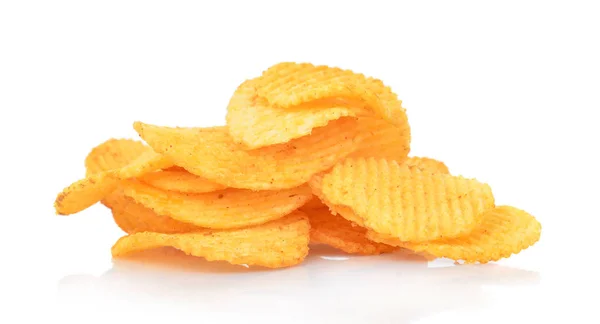 Potatis chips isolerad på vit bakgrund — Stockfoto