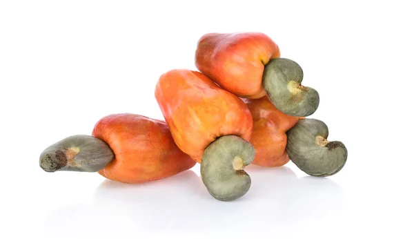 Piros kesudió gyümölcs elszigetelt fehér background — Stock Fotó