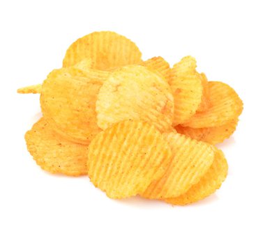 Patates cipsi beyaz arkaplanda izole