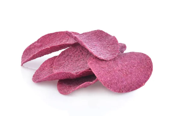 Söta Patato Chips Bombu Korg Isolerad Vit Bakgrund — Stockfoto