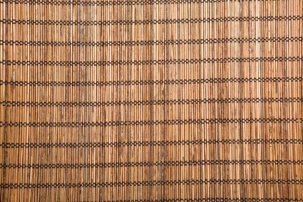 Kahverengi Bambu Mat Gıda Yakın Çekim Üstten Görünüm Durmak — Stok fotoğraf