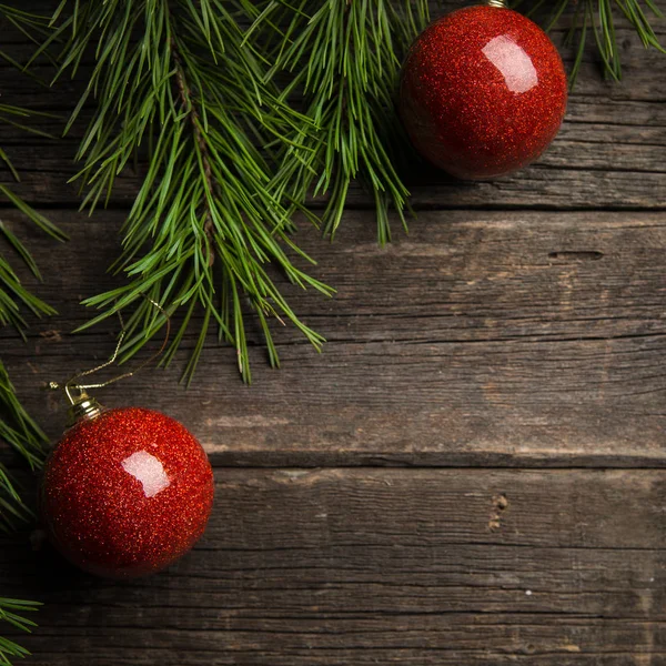 크리스마스 인사말 프레임 텍스트에 장소입니다 전나무 크리스마스 나무판의 — 스톡 사진