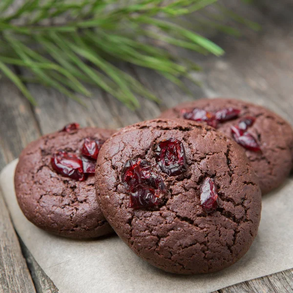 Delicious chocolate cookies for Christmas. New year. Dessert for gourmets. Selective focus