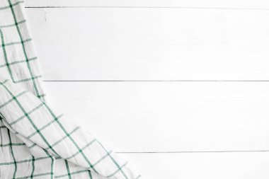 Mutfak havlu veya rustik ahşap masa peçete. Yukarıdan kopya alanı ile göster